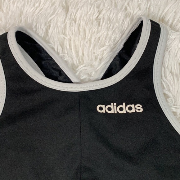 Adidas Black & White Logo Sports Bra - Picture 2 of 6